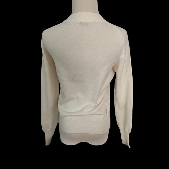 Vintage Rodier Paris Wool Blend Sweater Mock Neck Cream Pullover Made In France - Picture 3 of 5